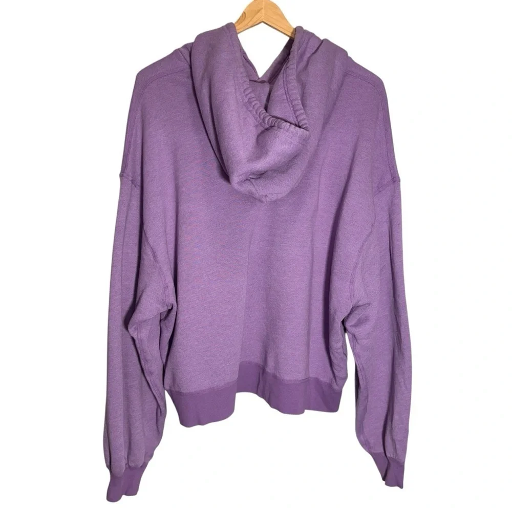 John Elliott Purple Cropped Vintage Fleece Hoodie Size 2 = Medium - Picture 12 of 16